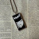 Emily the Strange, vintage illustrations up-cycled to soldered glass pendant