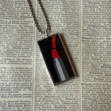 Emily the Strange, vintage illustrations up-cycled to soldered glass pendant