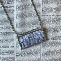 Gorey Gashleycrumb Tinies, vintage book illustrations, hand-soldered glass pendant