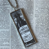 Gorey Dancer illustrations, vintage book illustrations, hand-soldered glass pendant
