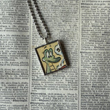 Pogo and Albert the Alligator, original illustrations from a vintage comic, up-cycled to soldered glass pendant (Copy)