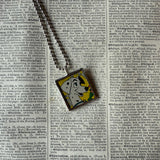 101 Dalmations, vintage children's book illustrations, up-cycled to soldered glass pendant
