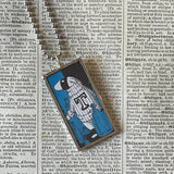 Gorey illustrations, vintage book illustrations, hand-soldered glass pendant