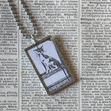 Gorey Cats illustrations, vintage book illustrations, hand-soldered glass pendant
