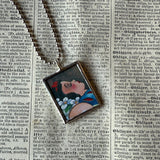 Snow White, vintage illustrations, up-cycled to soldered glass pendant