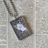 Gorey Gashlycrumb Tinies, vintage book illustrations, hand-soldered glass pendant