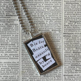 Gorey Gashlycrumb Tinies, vintage book illustrations, hand-soldered glass pendant