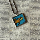 The Lorax, original illustrations from vintage book, up-cycled to soldered glass pendant