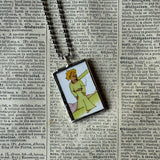 Little Prince, original illustrations from vintage book, up-cycled to soldered glass pendant