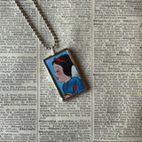 Snow White, vintage illustrations, up-cycled to soldered glass pendant