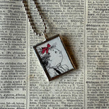 Eloise, vintage illustrations, up-cycled to soldered glass pendant