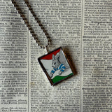 Good night moon, vintage children's book illustrations, up-cycled to soldered glass pendant