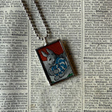 Good night moon, vintage children's book illustrations, up-cycled to soldered glass pendant