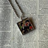 Tintin, Snowy, and Captain Haddock, original vintage 1960s book illustrations, upcycled to soldered glass pendant