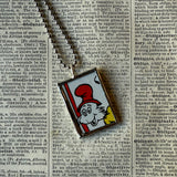 Green Eggs and Ham, vintage children's book illustration, upcycled to soldered glass pendant