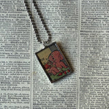 Hot Stuff the Devil, vintage 1970s comic illustration, upcycled to soldered hand-soldered glass pendant