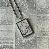 Winnie the Pooh childrens' book illustrations up-cycled to hand-soldered glass pendant