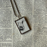Winnie the Pooh childrens' book illustrations up-cycled to hand-soldered glass pendant