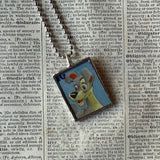 Lady and the Tramp, vintage children's book illustrations, up-cycled to soldered glass pendant