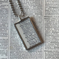 Fern fronds, vintage botanical dictionary illustration, upcycled to soldered glass pendant