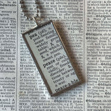 Pea Pod, vintage botanical dictionary illustration, upcycled to soldered glass pendant