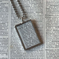 Poppy, vintage botanical dictionary illustration, upcycled to soldered glass pendant