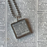 Shamrock, vintage botanical dictionary illustration, upcycled to soldered glass pendant