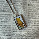 Winnie the Pooh childrens' book illustrations up-cycled to hand-soldered glass pendant