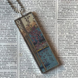 Bridge, Zen Garden, Japanese woodblock prints, up-cycled to hand-soldered glass pendant