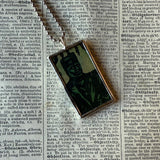 Werewolf, Frankenstein, original vintage 1970s comic book illustrations, upcycled to soldered glass pendant