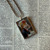 Renoir's Luncheon of the Boating Party, upcycled to soldered glass pendant