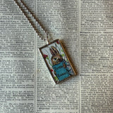 Peter Rabbit, original illustrations from vintage, children's classic book, up-cycled to soldered glass pendant