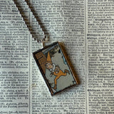 Dunce, Cowboy, vintage children's book illustration up-cycled to soldered glass pendant