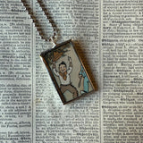 Dunce, Cowboy, vintage children's book illustration up-cycled to soldered glass pendant