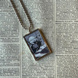 Nightmare before Christmas, Doctor Finkelstein original illustrations from vintage book, up-cycled to soldered glass pendant