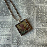 Hot Stuff the Devil, vintage 1970s comic illustration, upcycled to soldered hand-soldered glass pendant