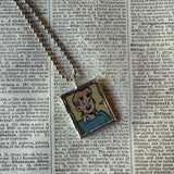 Archie and Jughead, Archie comics, original vintage 1970s comic book illustrations, upcycled to soldered glass pendant