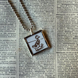 Make Way for Ducklings, vintage children's book illustrations, up-cycled to soldered glass pendant