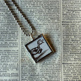 Make Way for Ducklings, vintage children's book illustrations, up-cycled to soldered glass pendant