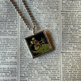 Krazy Kat original illustrations from a vintage comic, up-cycled to soldered glass pendant