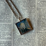 Edvard Munch The Scream, upcycled to hand soldered glass pendant