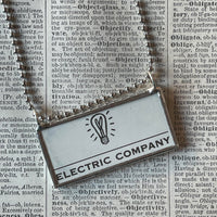 Water Works, Electric Company, vintage monopoly mortgage cards, upcycled to soldered hand-soldered glass pendant
