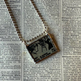 XRay Specs, Hypnosis vintage comic book advertisements, upcycled to soldered glass pendant