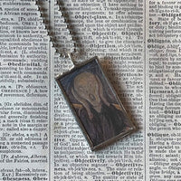Edvard Munch The Scream, upcycled to soldered glass pendant
