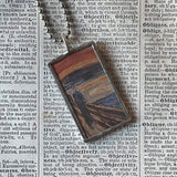 Edvard Munch The Scream, upcycled to soldered glass pendant