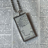 Phrenology, vintage dictionary illustrations, up-cycled to soldered glass pendant