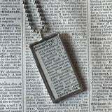 Phrenology, vintage dictionary illustrations, up-cycled to soldered glass pendant