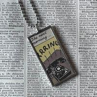Vintage Rotary phone, train whistle, vintage illustrations upcycled from vintage Tintin Comics