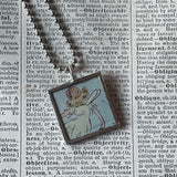 Fairy, Faeries, vintage children's book illustration up-cycled to soldered glass pendant