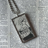 Fairy, Faeries, vintage children's book illustration up-cycled to soldered glass pendant